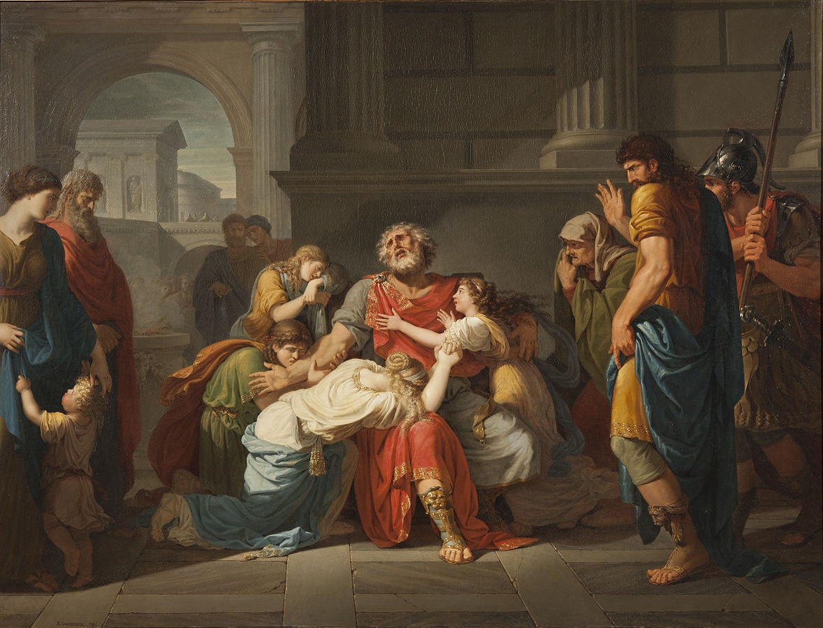 Bénigne Gagneraux, The Blind Oedipus Commending his Children to the Gods