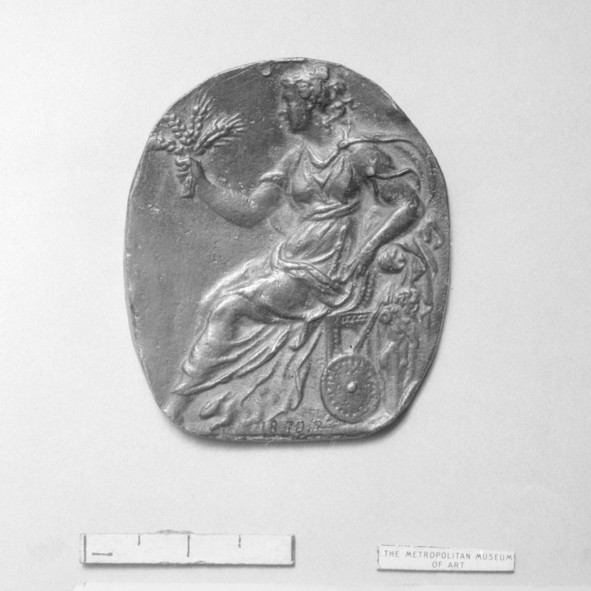 Italian bronze medal of Ceres