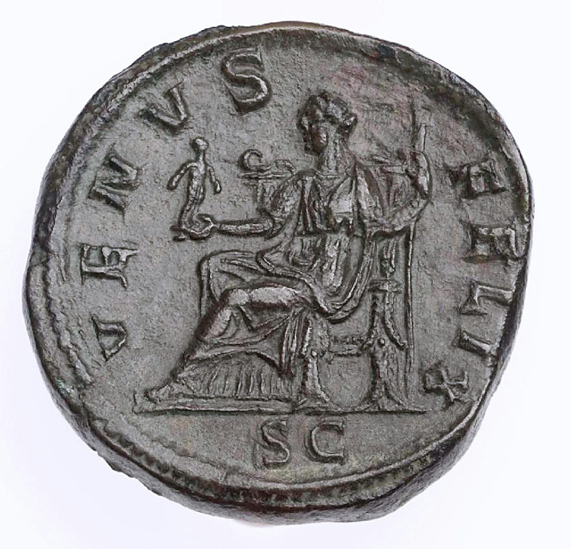 Sestertius Coin Reverse Venus Felix 222 to 235 CE Museum of Fine Arts Boston