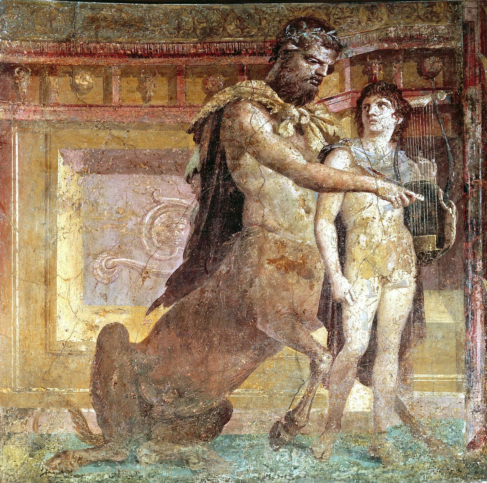 Fresco of Chiron and Achilles