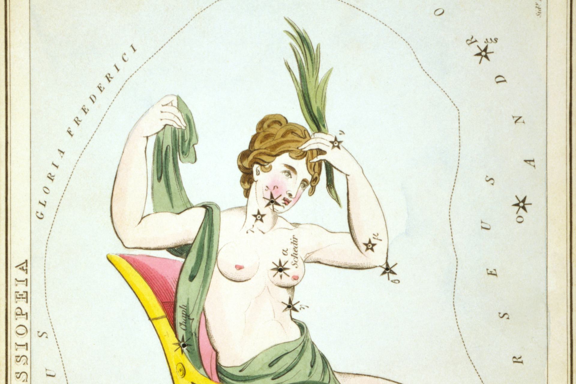 The constellation Cassiopeia by Sidney Hall, restored by Adam Cuerden