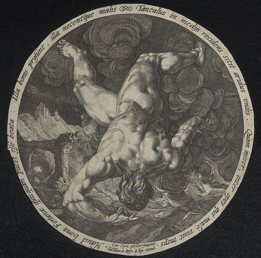 Tantalus by Hendrick Goltzius, Dutch,  (1588)