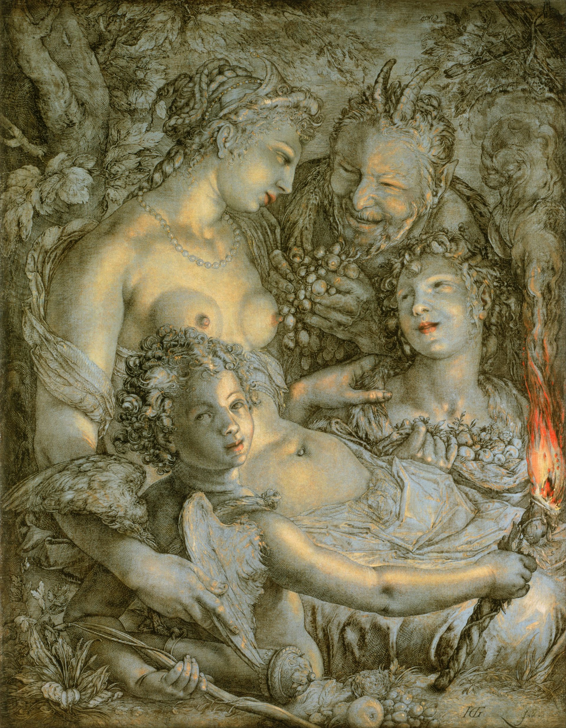 Without Ceres and Liber, Venus would Freeze by Hendrik Goltzius