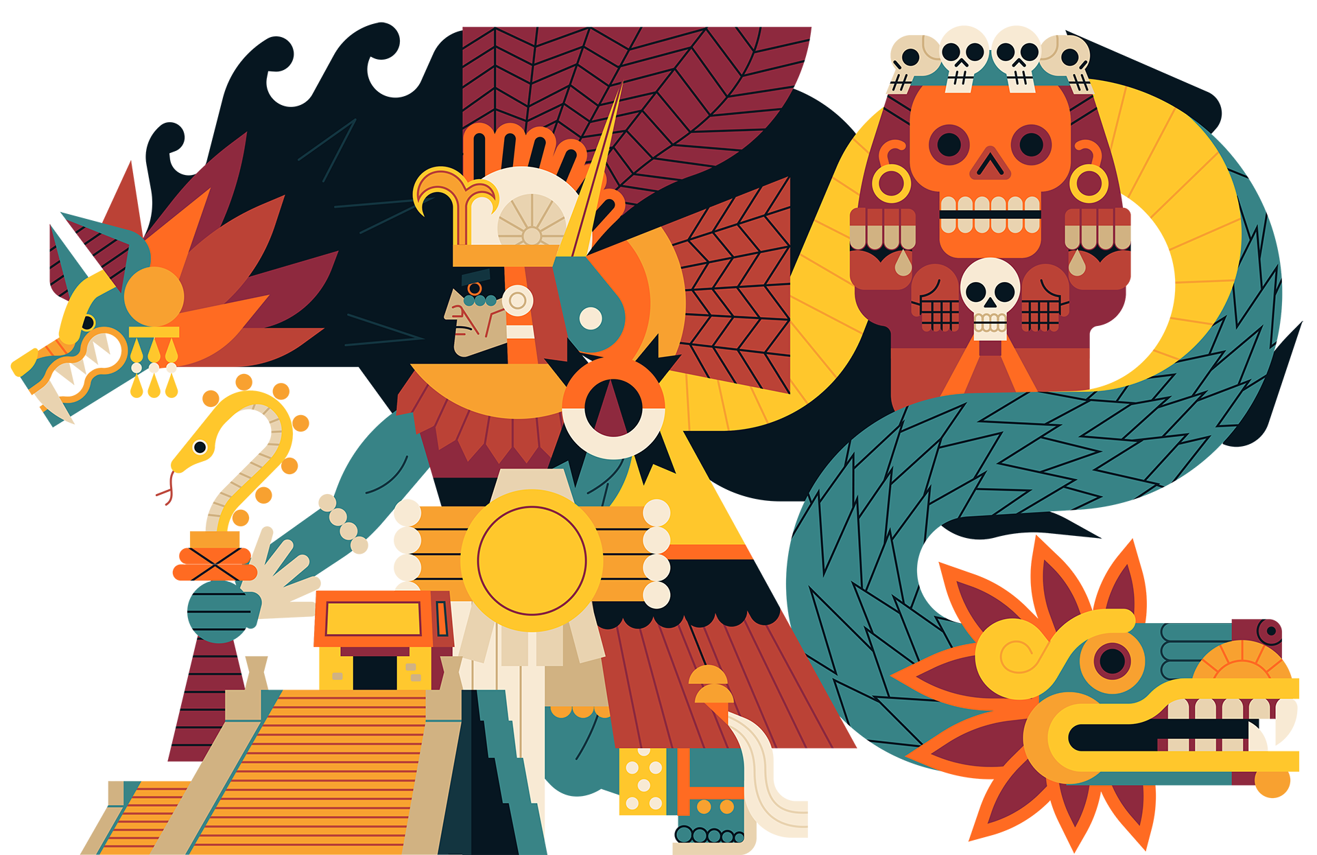 Aztec Mythology Illustration