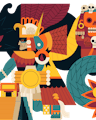 Aztec Mythology Illustration