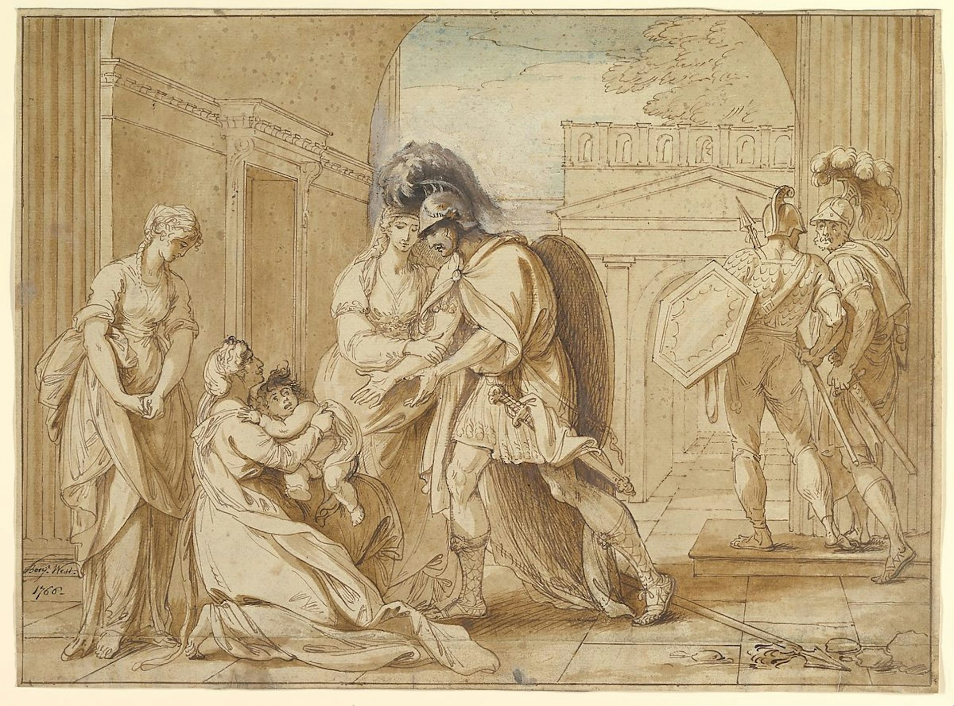 Hector taking leave of Andromache-the Fright of Astyanax benjamin west