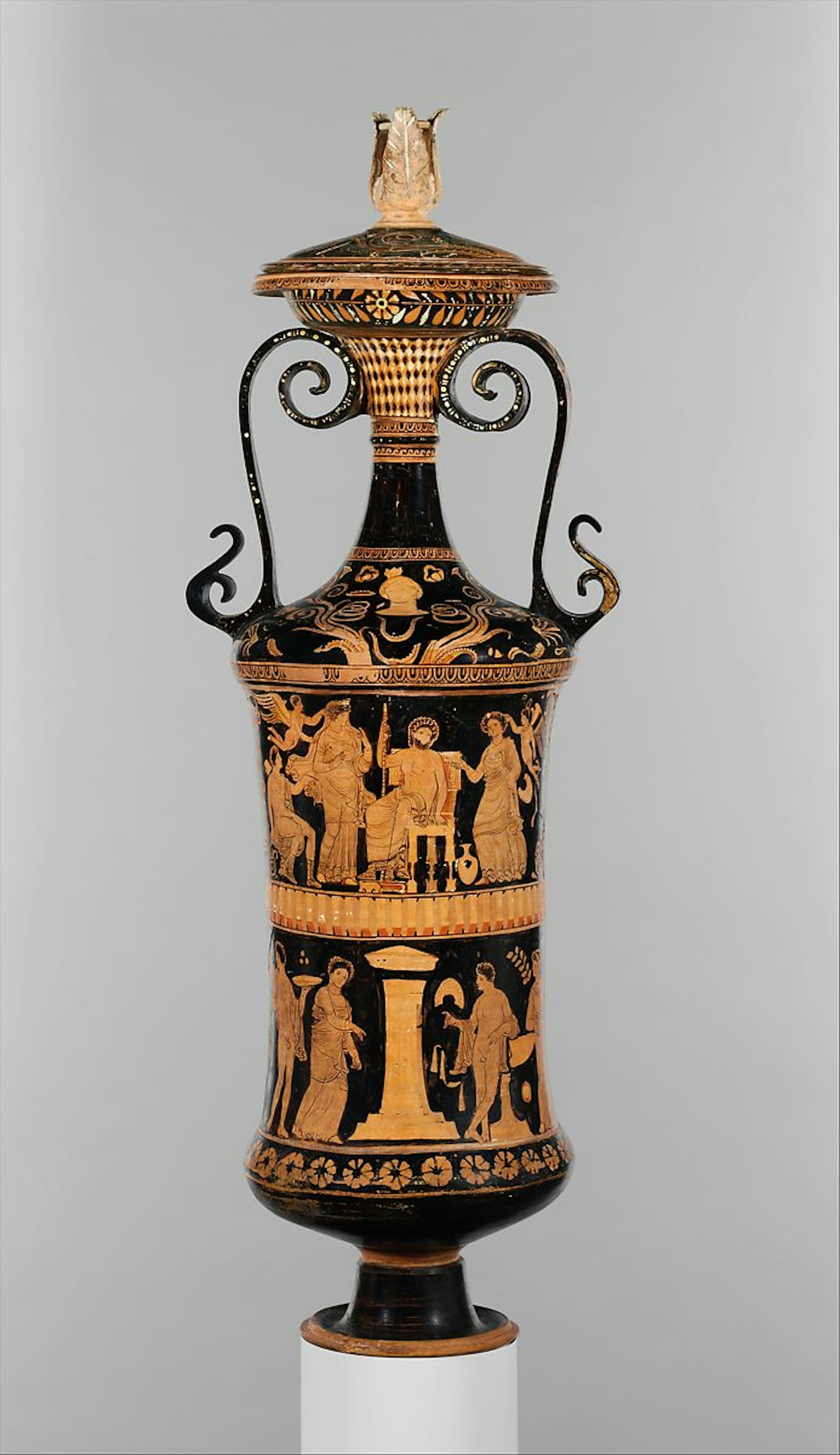 terracotta loutrophoros darius painter 340-330 bce