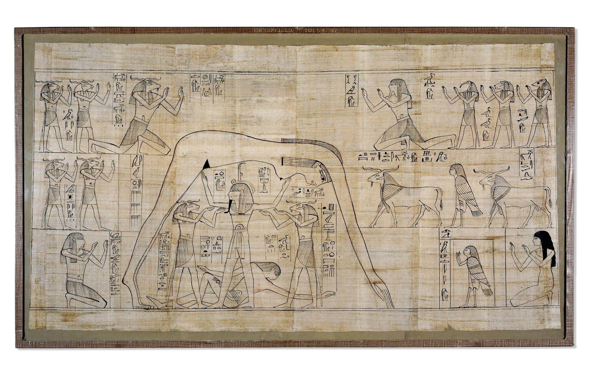 Greenfield Papyrus showing Geb below Nut