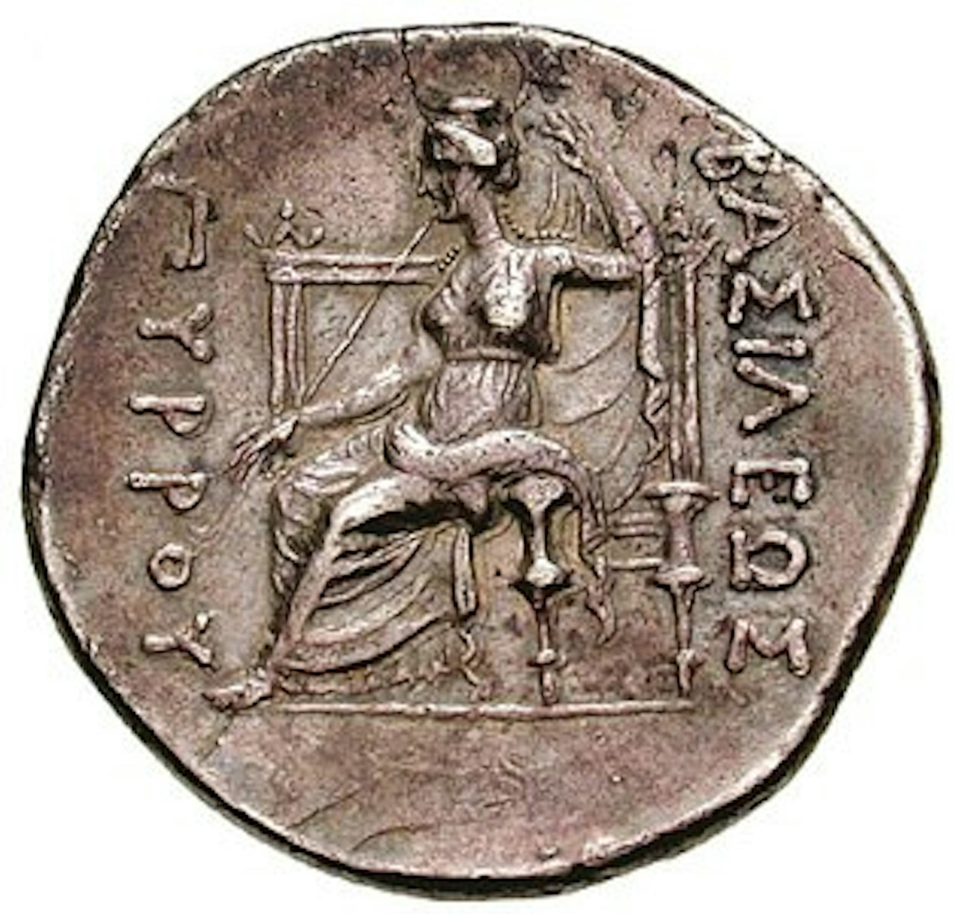 Reverse of coin showing Dione