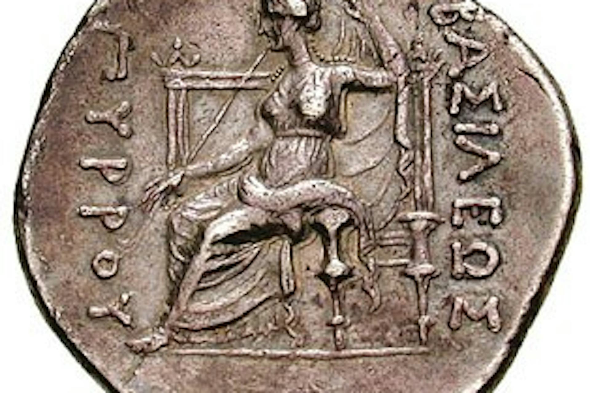 Reverse of coin showing Dione