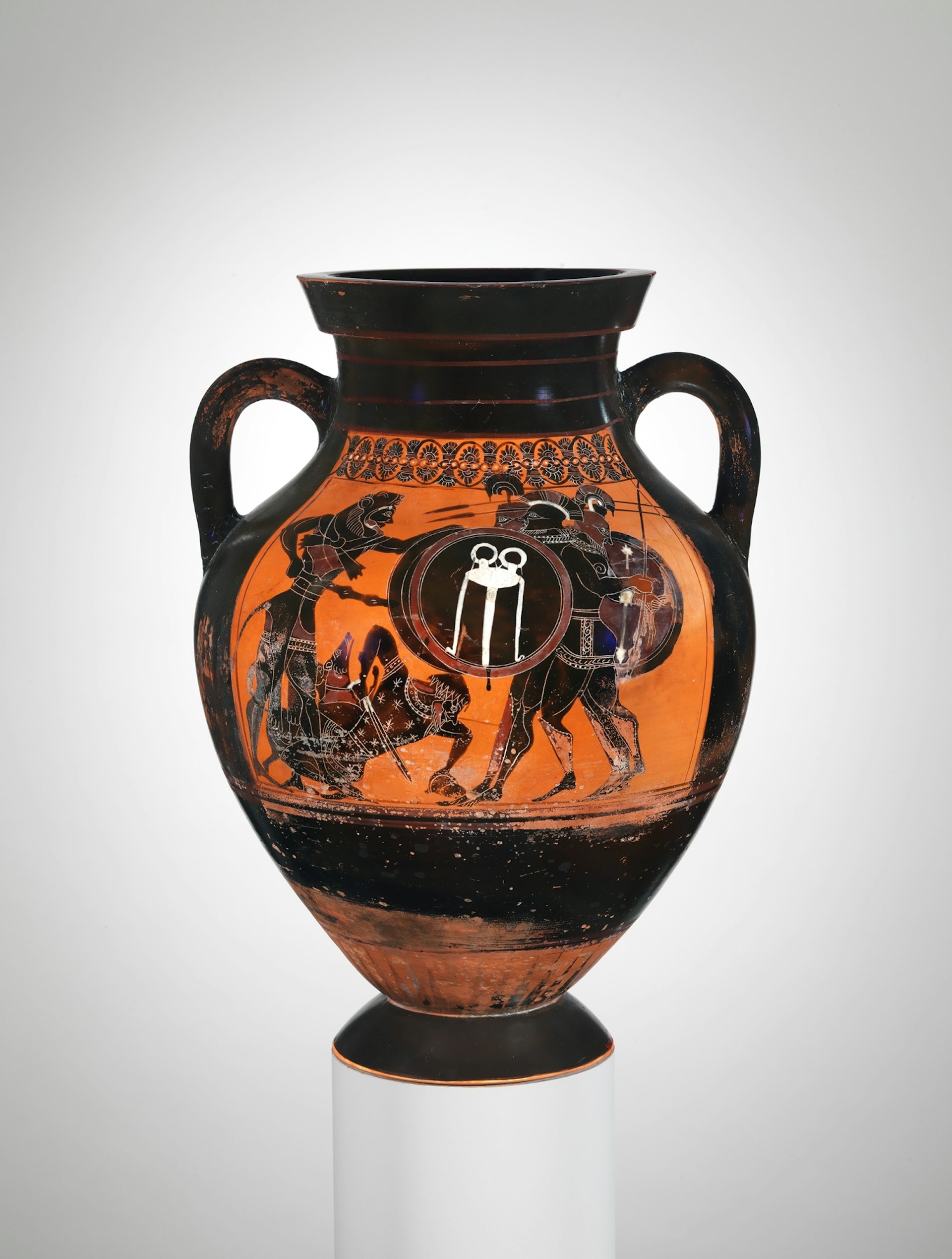 Heracles and Geryon terracotta amphora group E circa 540 BCE