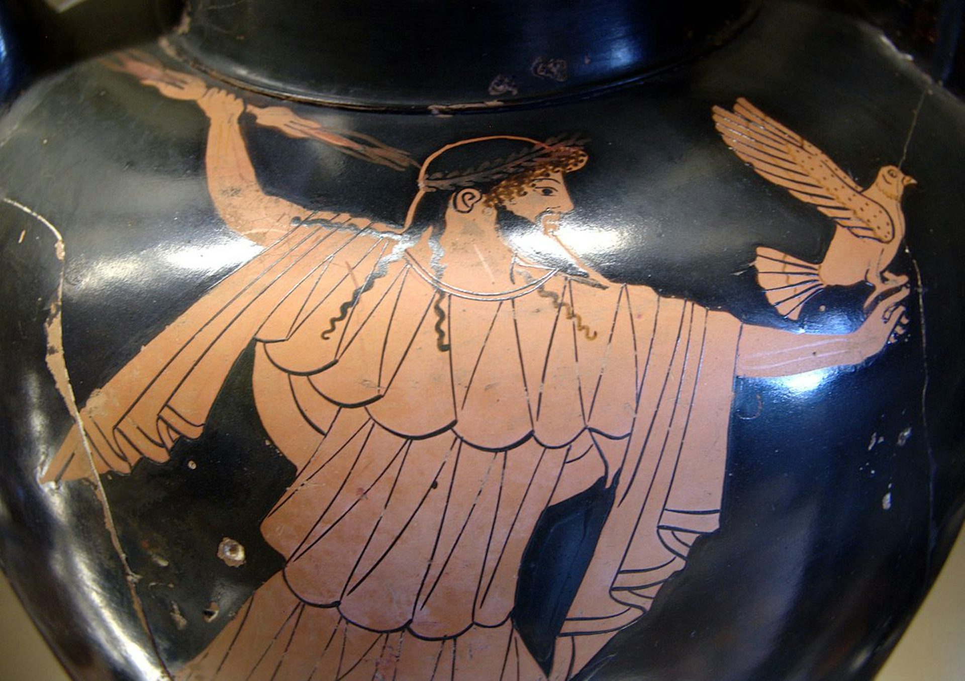 Vase painting of Zeus