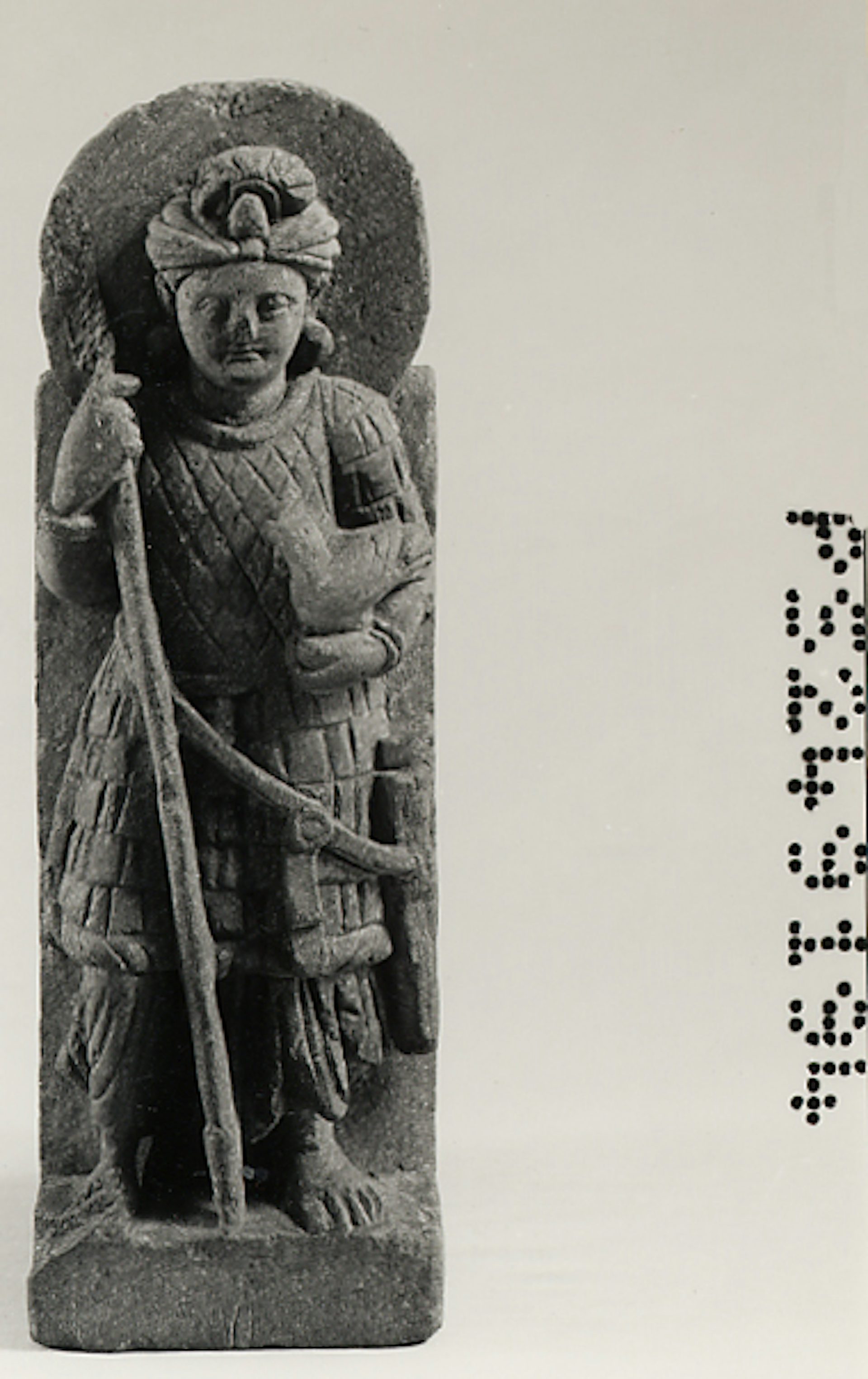 Schist sculpture of Skanda-Karttikeya dressed as a Kushana noble, Gandhara, ca. second century CE.