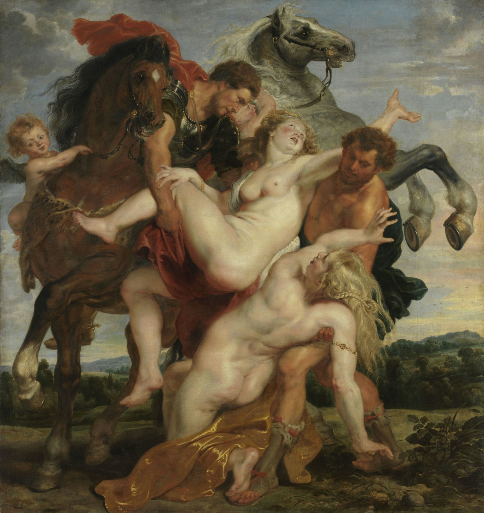 The Rape of the Daughters of Leucippus painting by Peter Paul Rubens, 1618