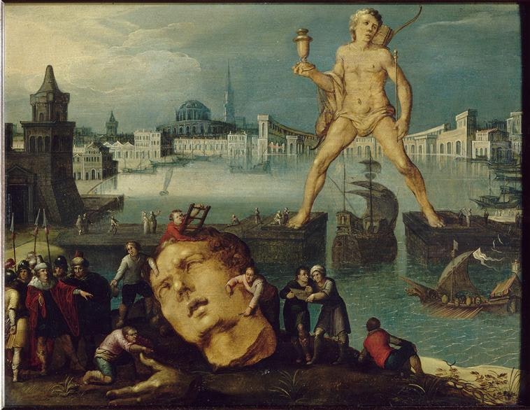 The Colossus of Rhodes by Louis de Caullery (before 1622).
