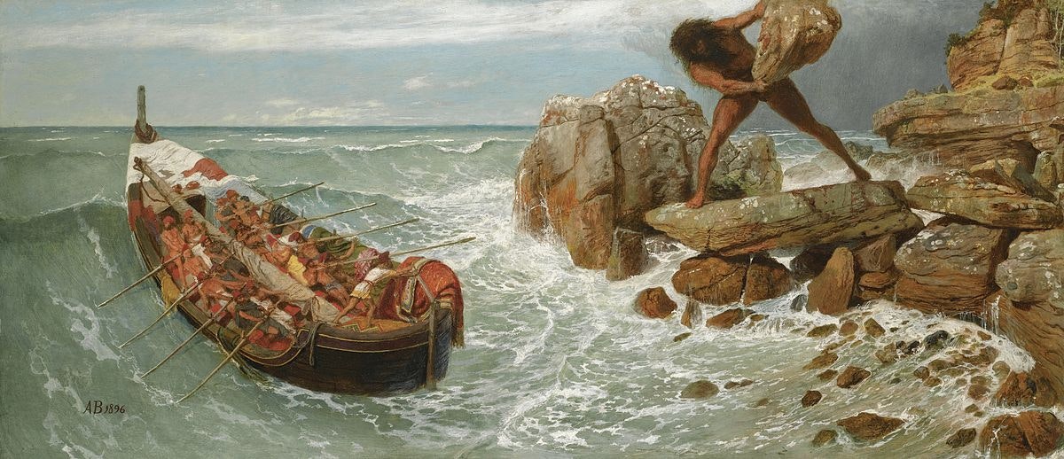 Arnold Bocklin - Odysseus and Polyphemus