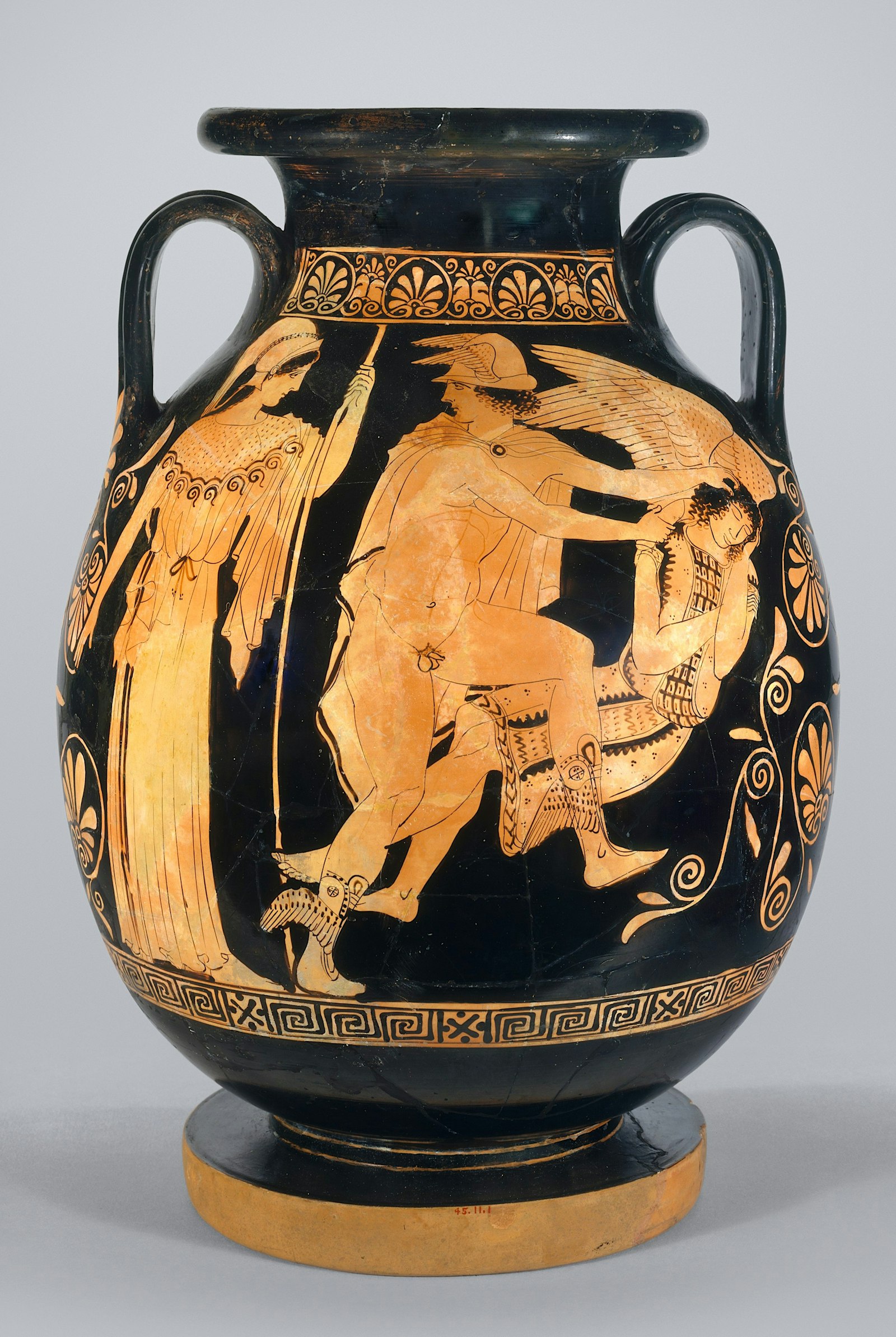 Terracotta jar depicting Perseus beheading Medusa
