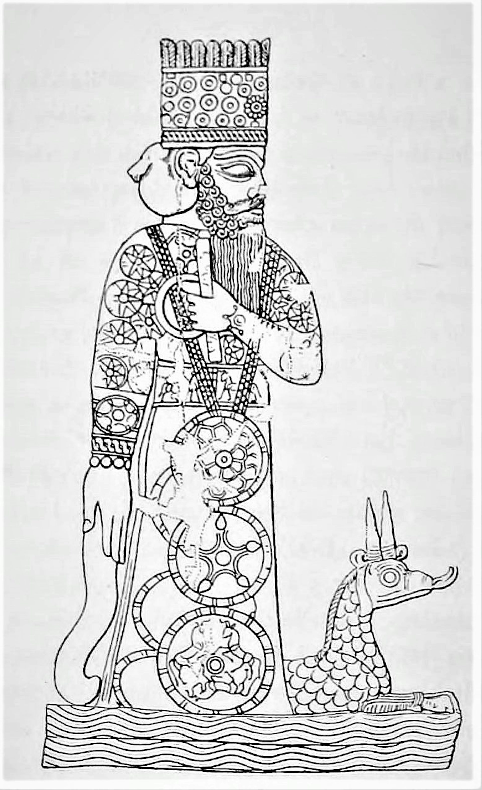 Statue of Marduk on a cylinder seal