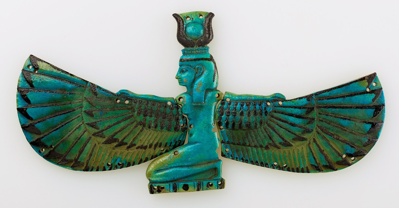 faience of winged Egyptian goddess