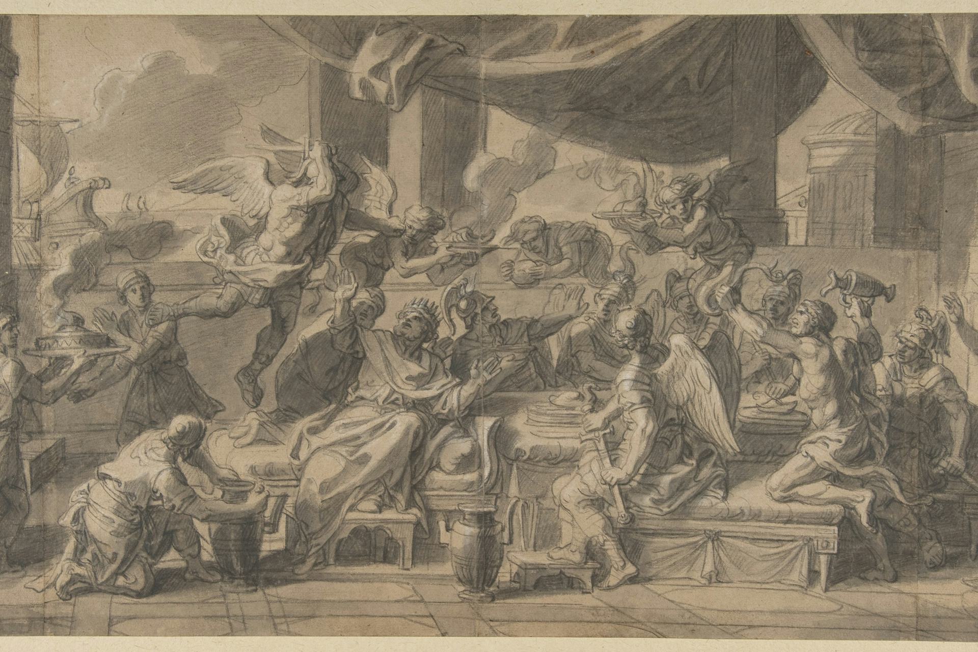 The Harpies Driven from the Table of King Phineus by Zetes and Calais by François Verdier
