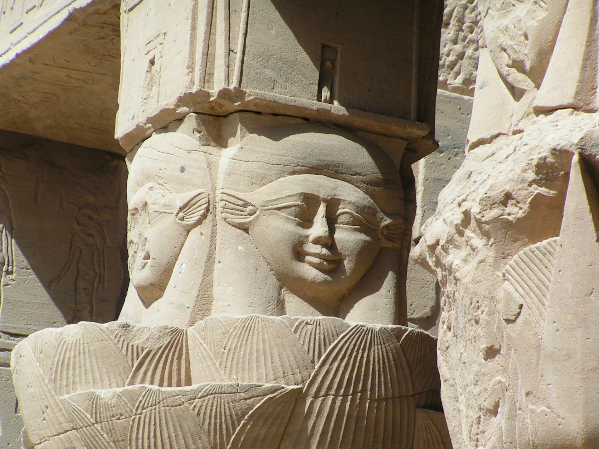 carving of Hathor at Philae Temple Complex