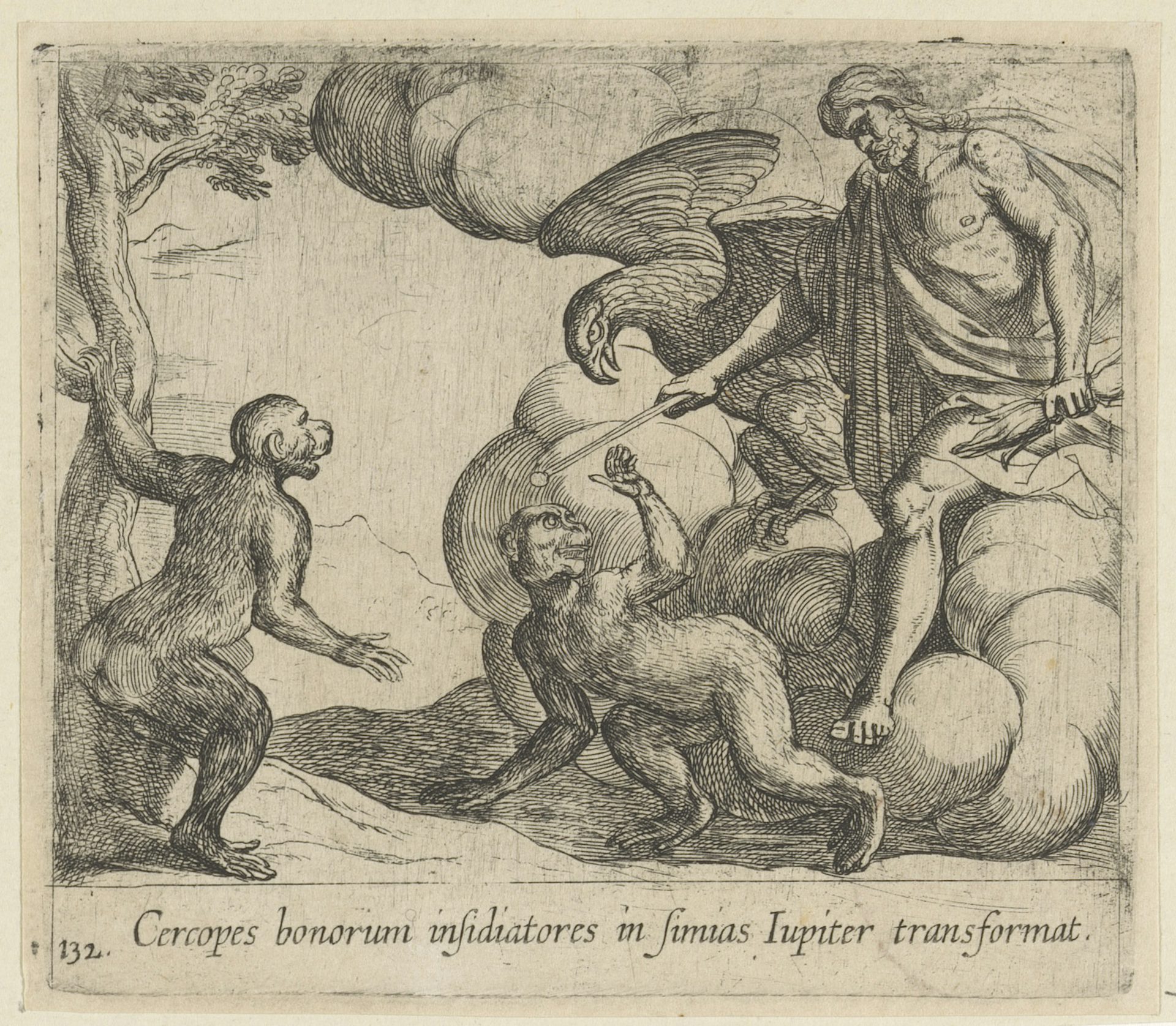 Jupiter Transforming the Cercopes in Monkeys by Antonio Tempesta