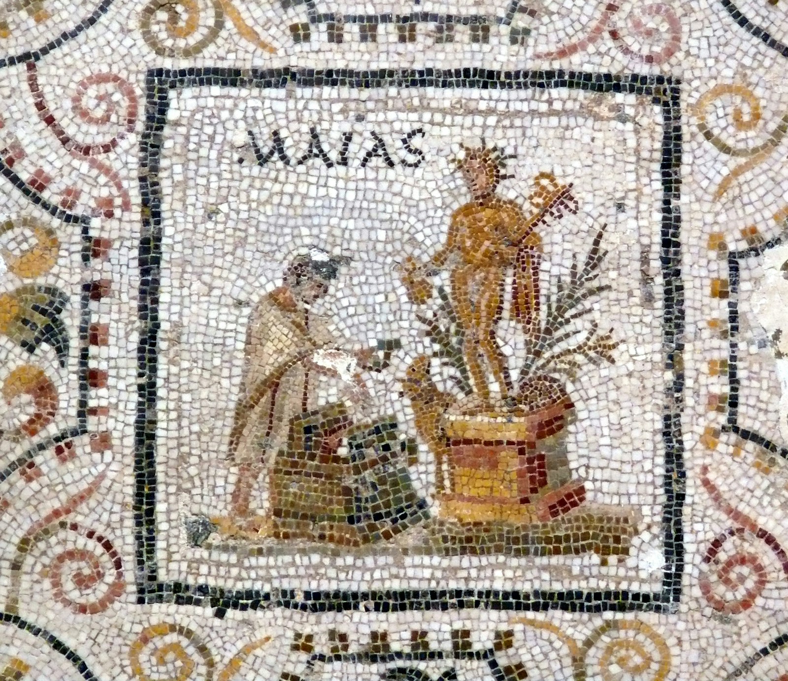May Fragment of a Mosaic Veneration of Mercury Tunisia