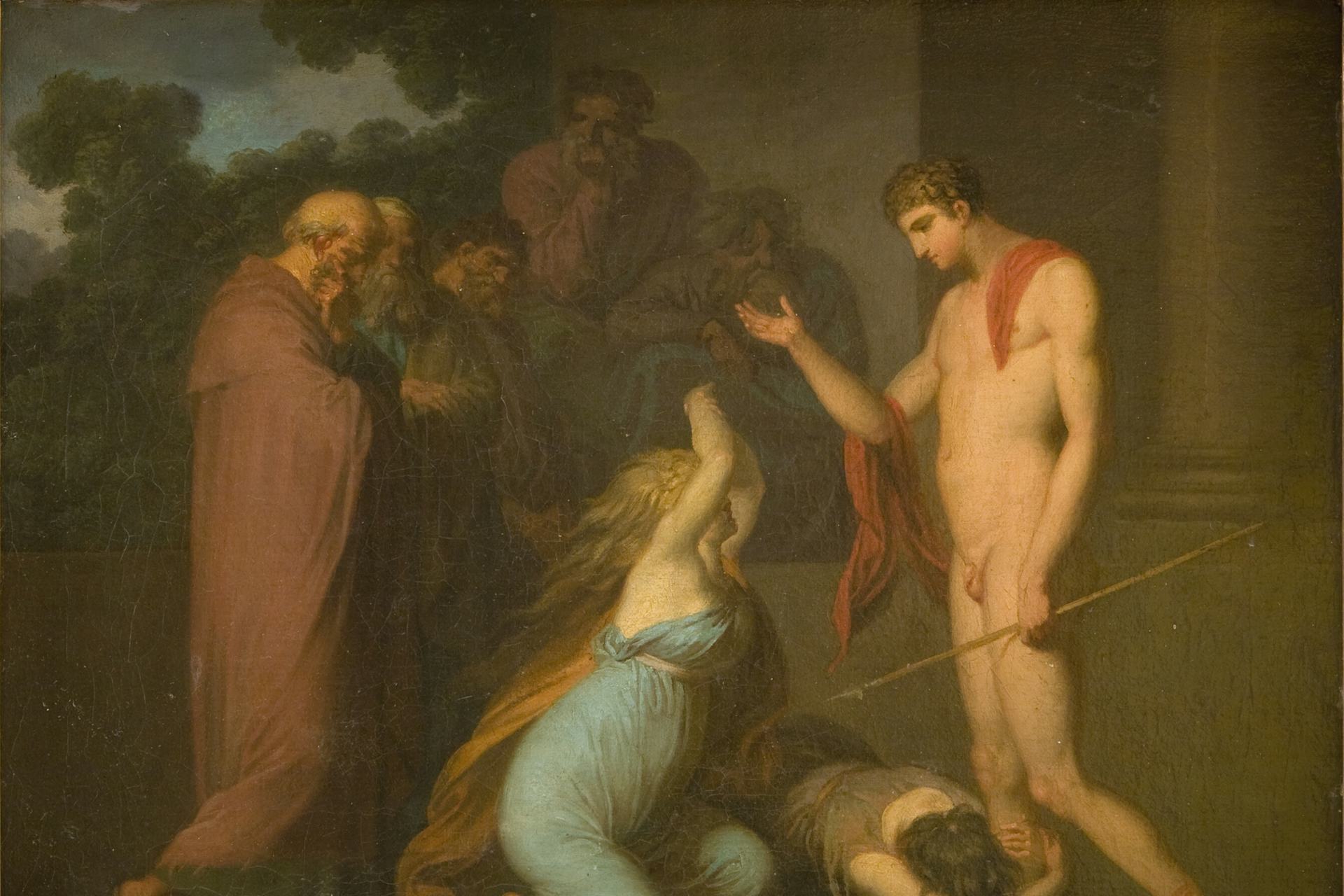 Ismene and Antigone Plead with Theseus by Nicolai Abildgaard