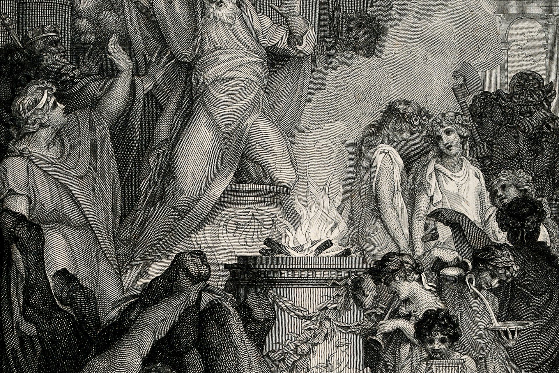 The Sacrifice of Idomeneus to Jupiter by W. Skelton after E. F. Burney