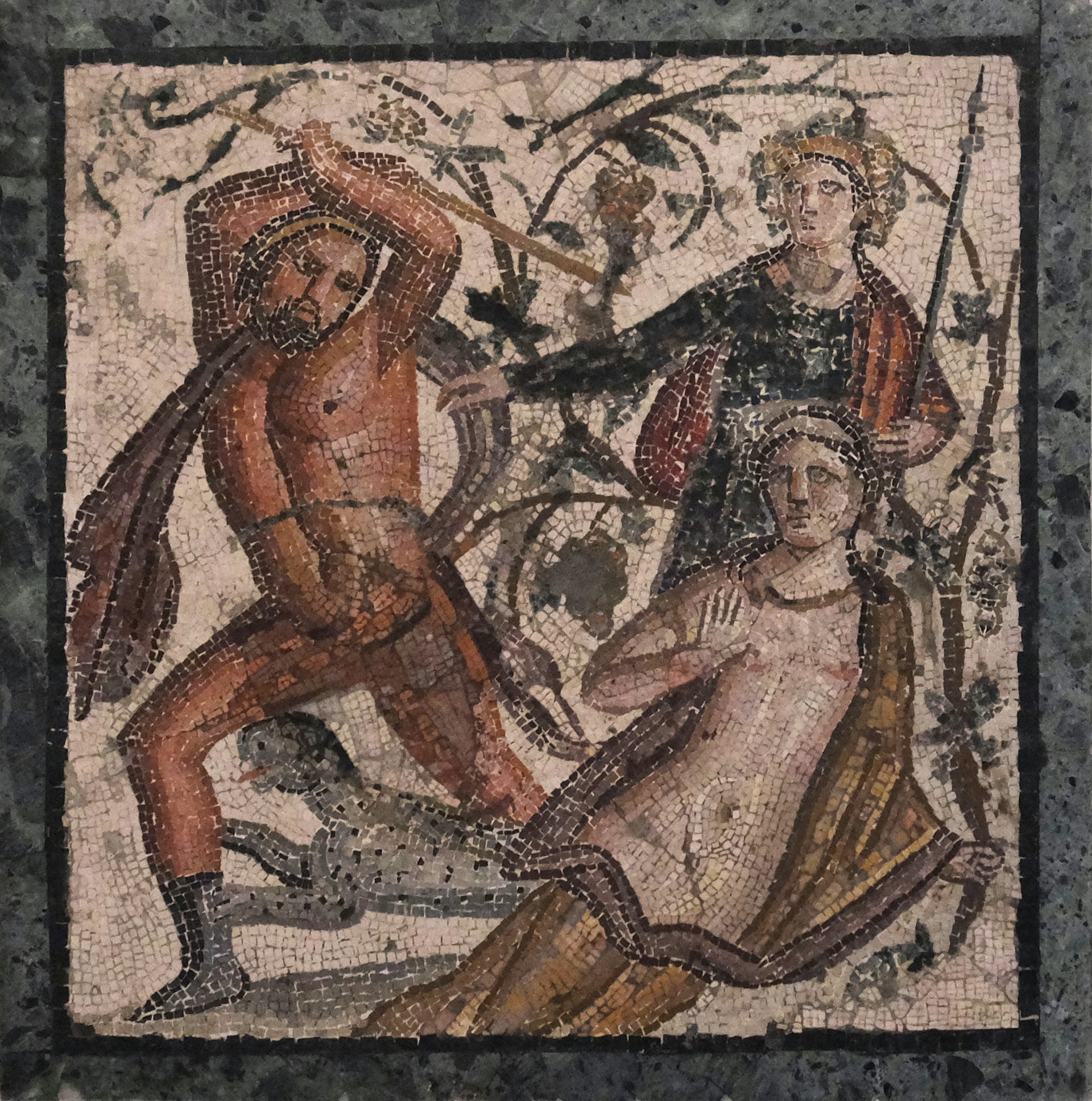 Mosaic of Lycurgus fighting Ambrosia and Dionysus