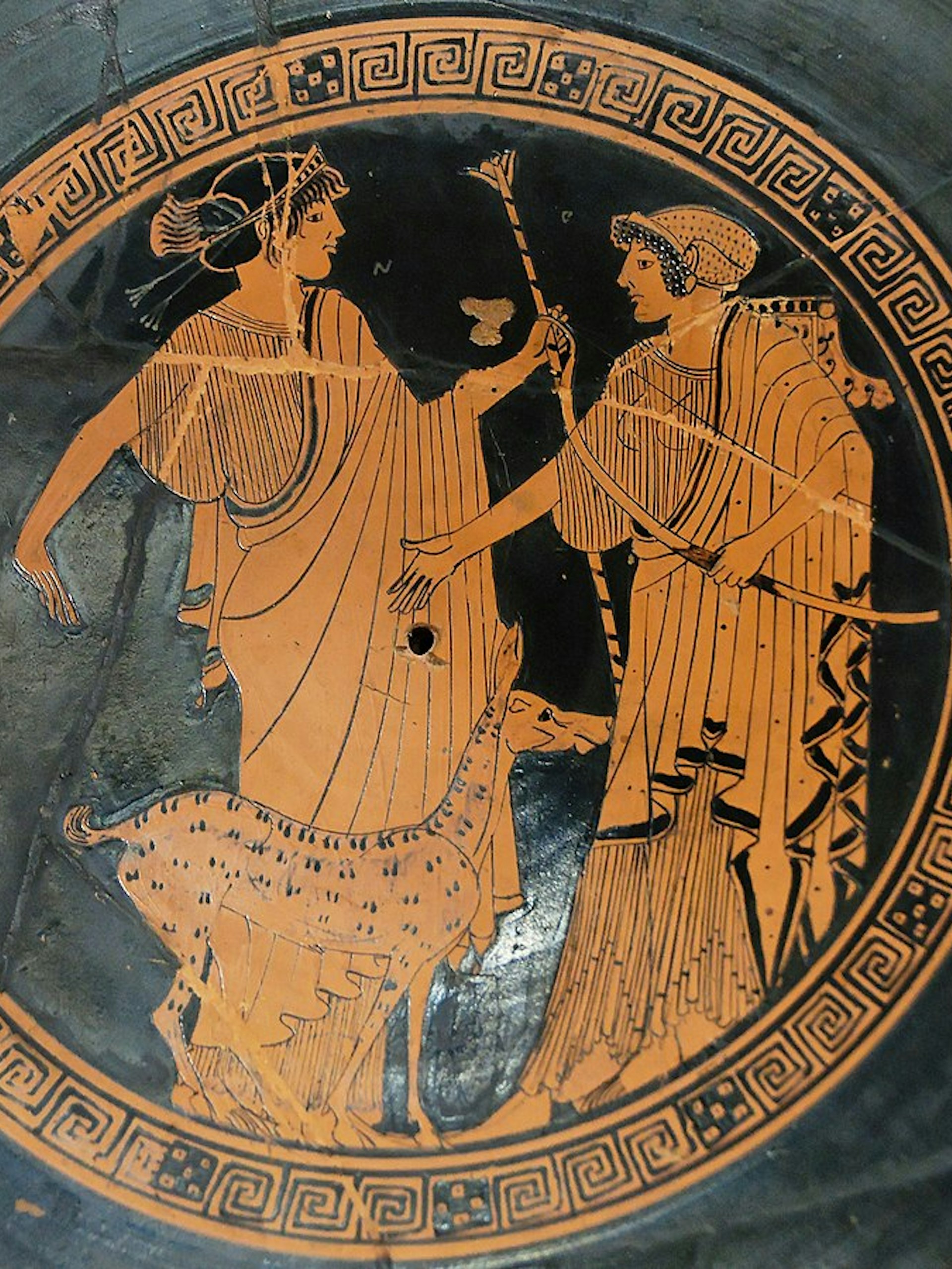 Vase painting of Apollo and Artemis