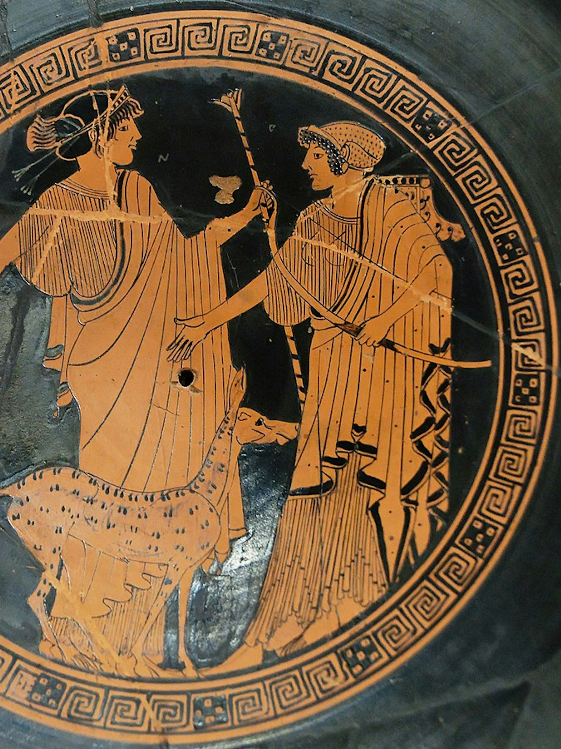 Vase painting of Apollo and Artemis