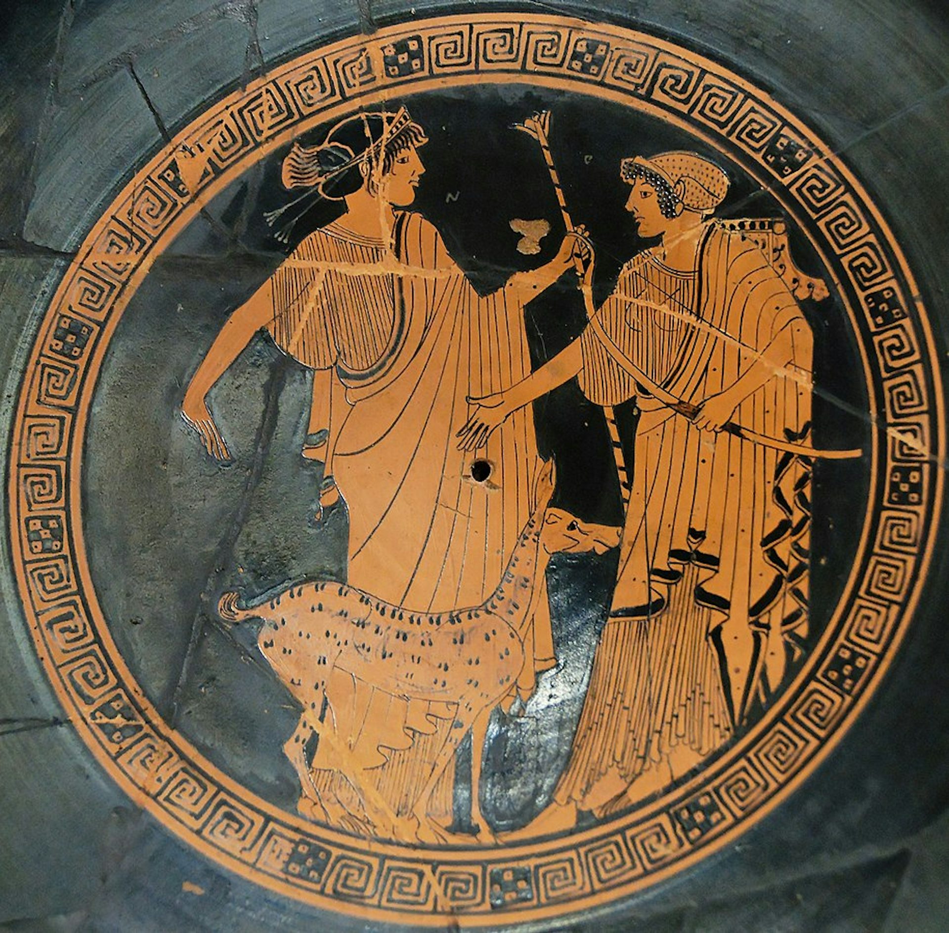 Vase painting of Apollo and Artemis