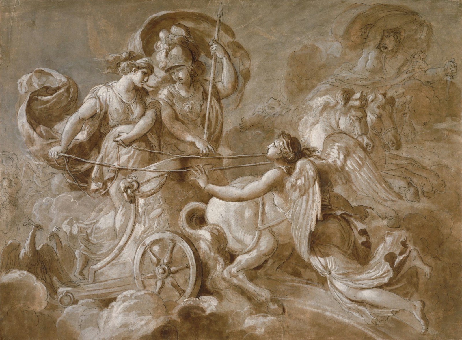 Iris Approaching Athena and Hera by Louis-Jean-François Lagrenée ca. 1780