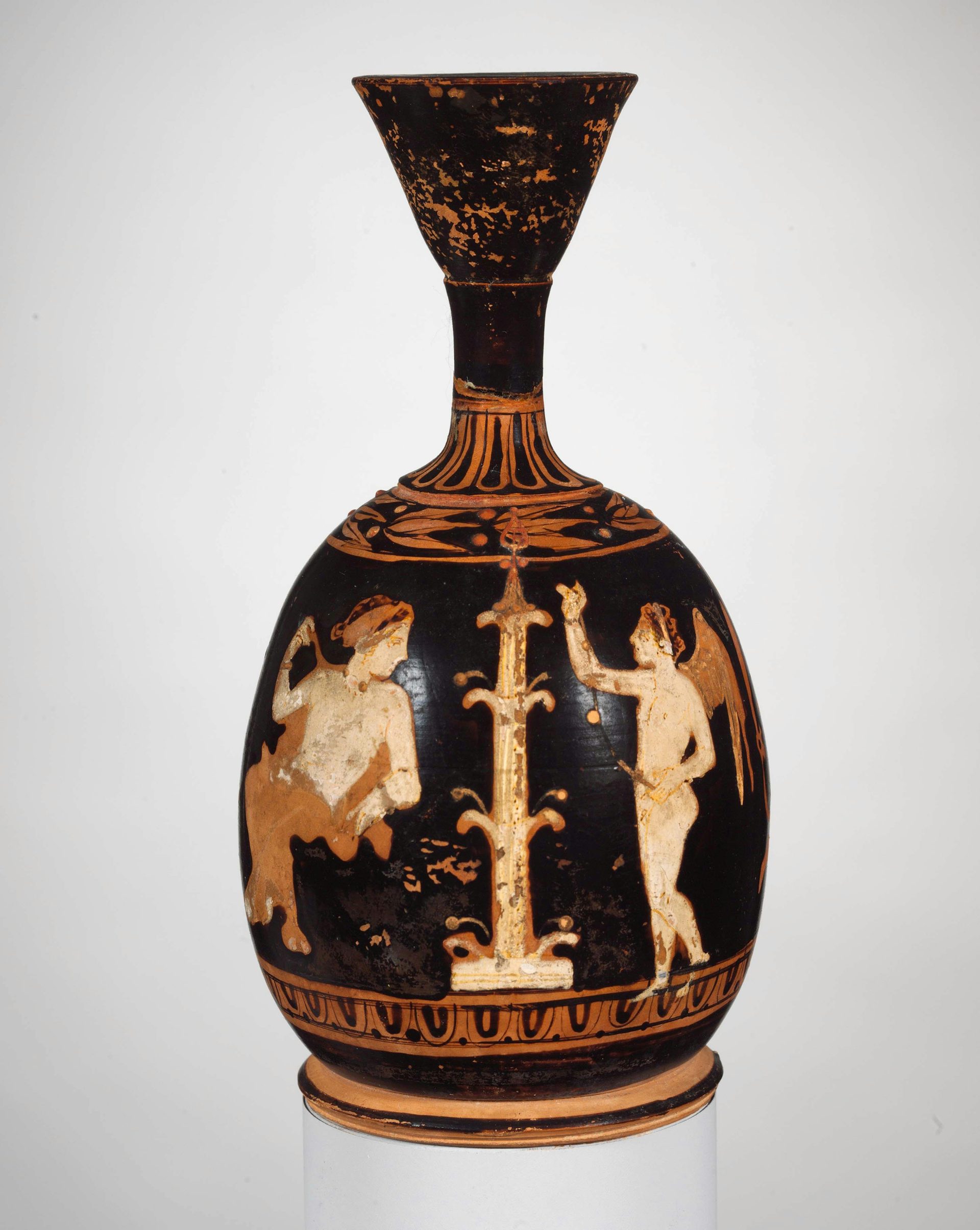 Terracotta oil jar with Aphrodite and Eros