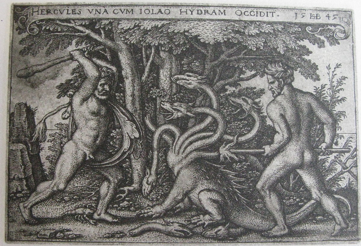 Hercules killing the Hydra Iconotheca Valvasoriana