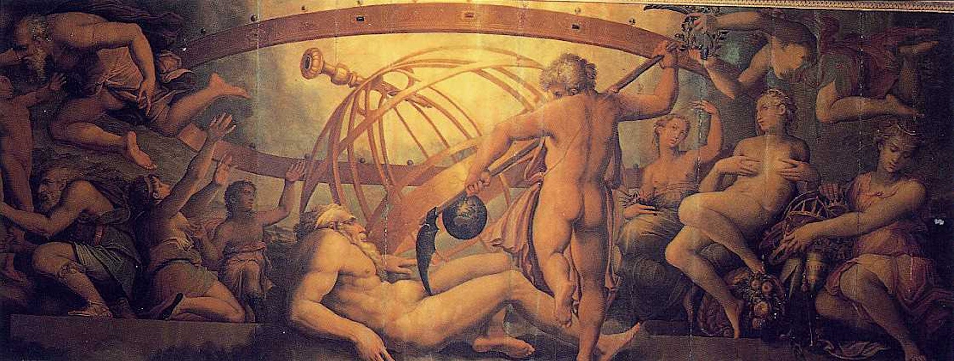 The Mutilation of Uranus by Saturn (Cronus) by Giorgio Vasari