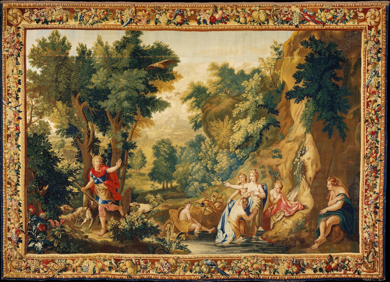 Diana and Actaeon from a Set of Ovids Metamorphosis French Tapestry The Met