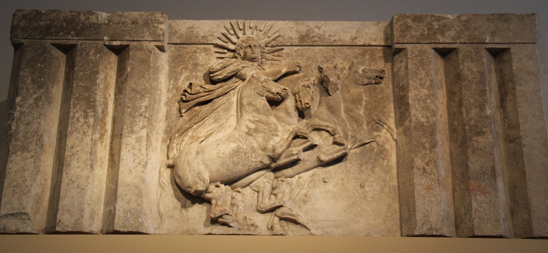 Marble relief of sun god Helios circa 300 BCE Altes Museum