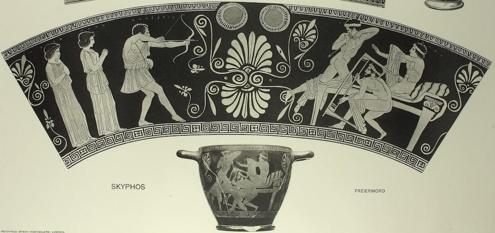 Odysseus slays the suitors of his wife Penelope (Skyphos pot)
