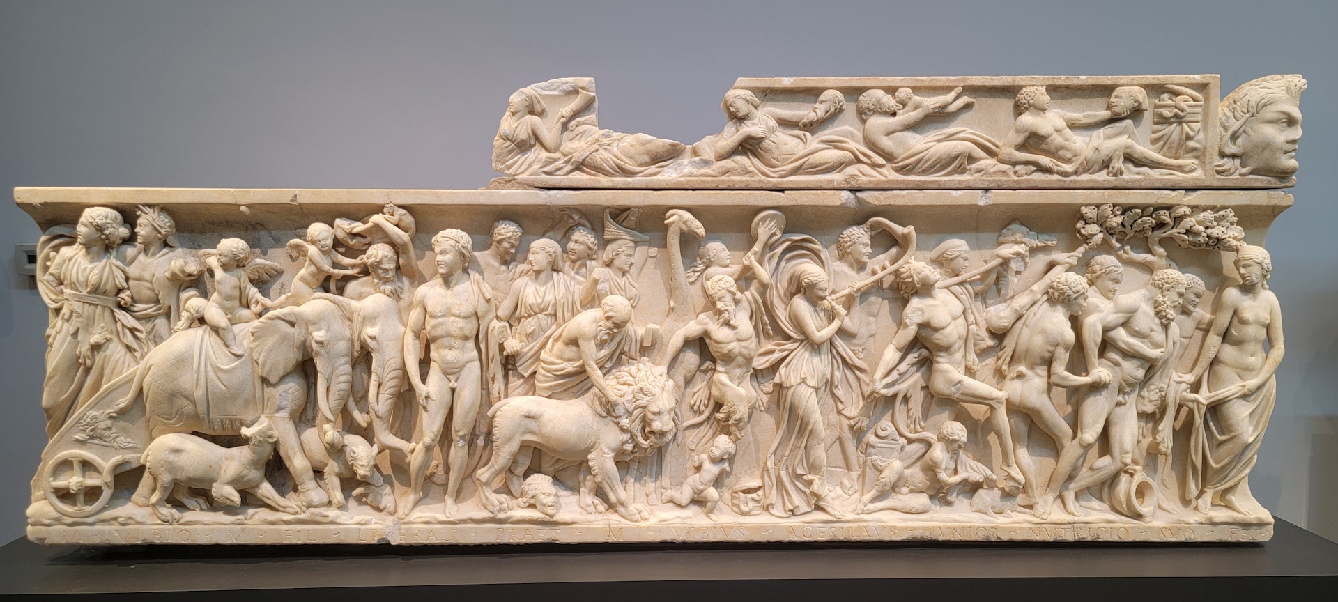 Marble sarcophagus of the triumph of Bacchus