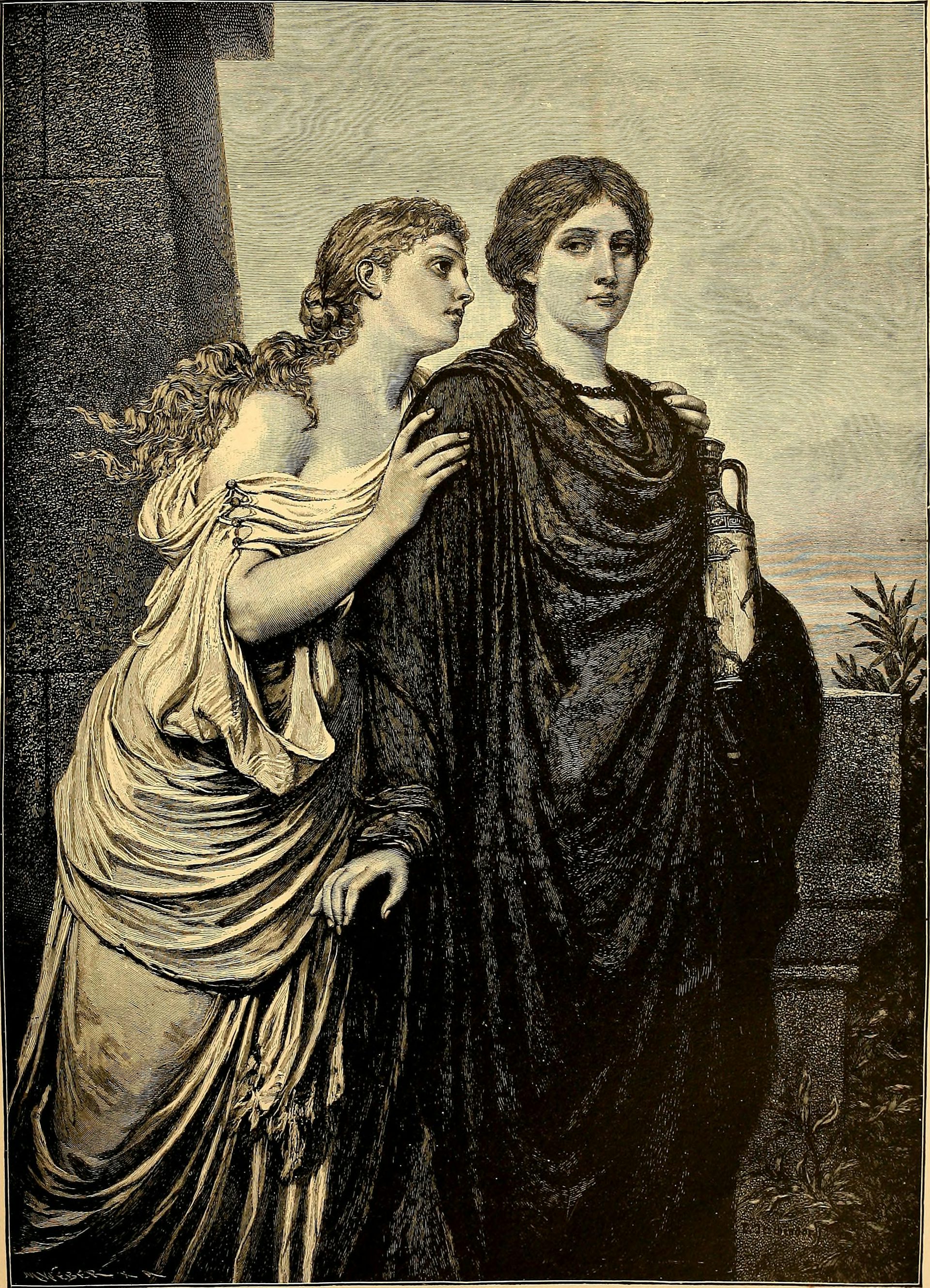 Illustration of Antigone and Ismene