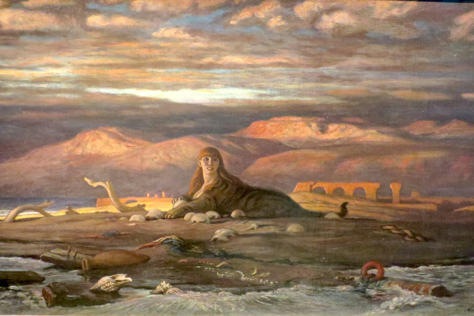 The Sphinx of the Seashore by Elihu Vedder (1879)