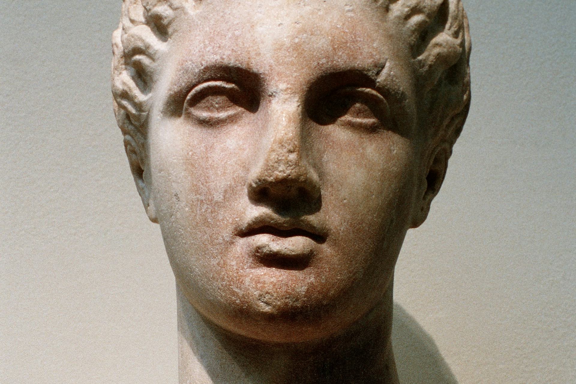 Marble head of a goddess