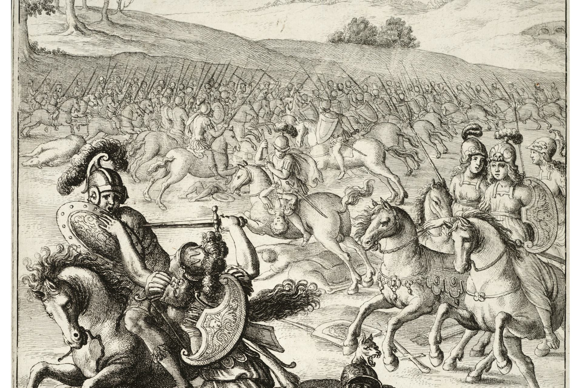 Camilla Slaying Aunus by Wenceslas Hollar