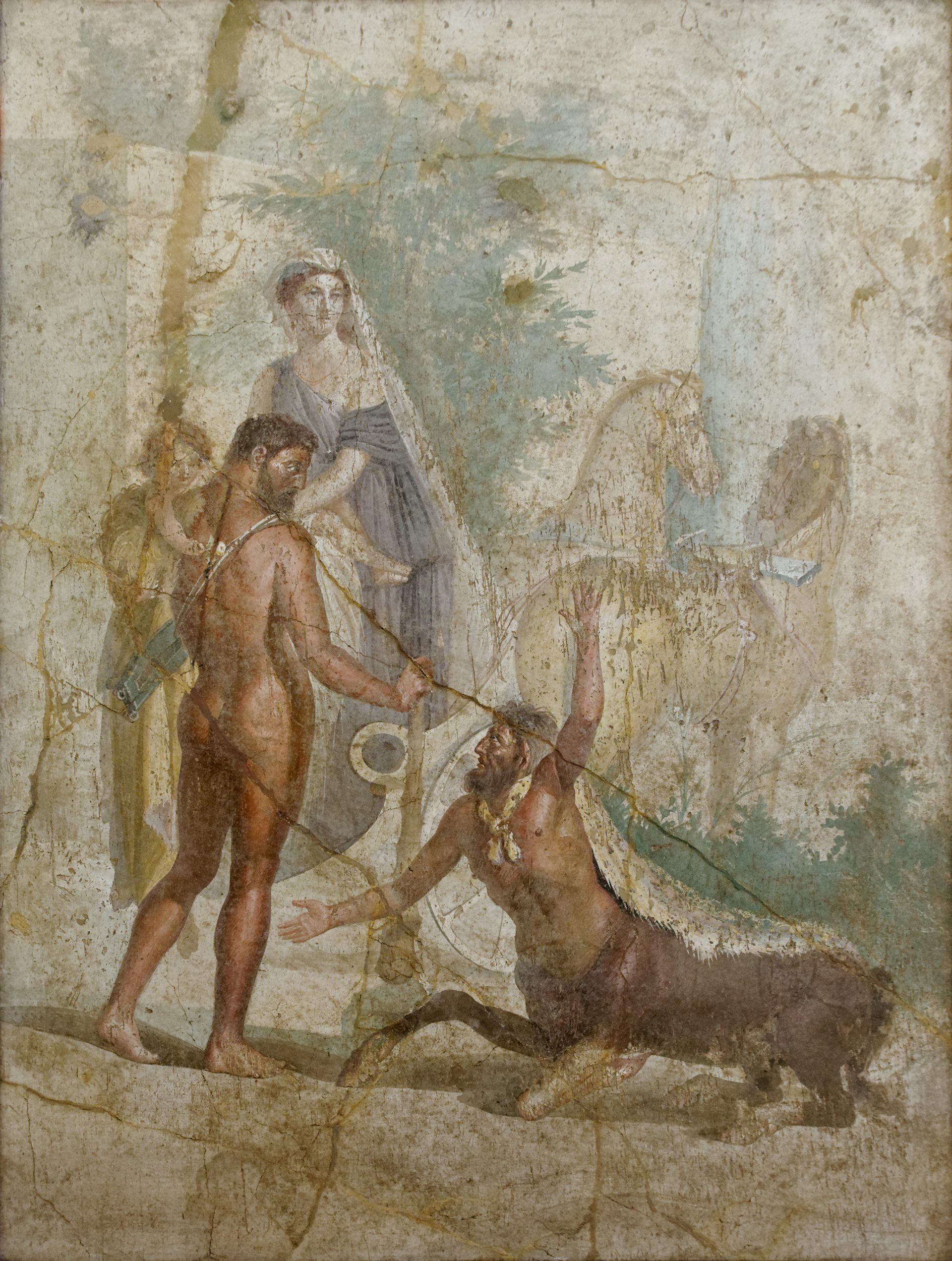 hercules Hyllus Deianira Nessus fresco, house of the centaur, first century CE