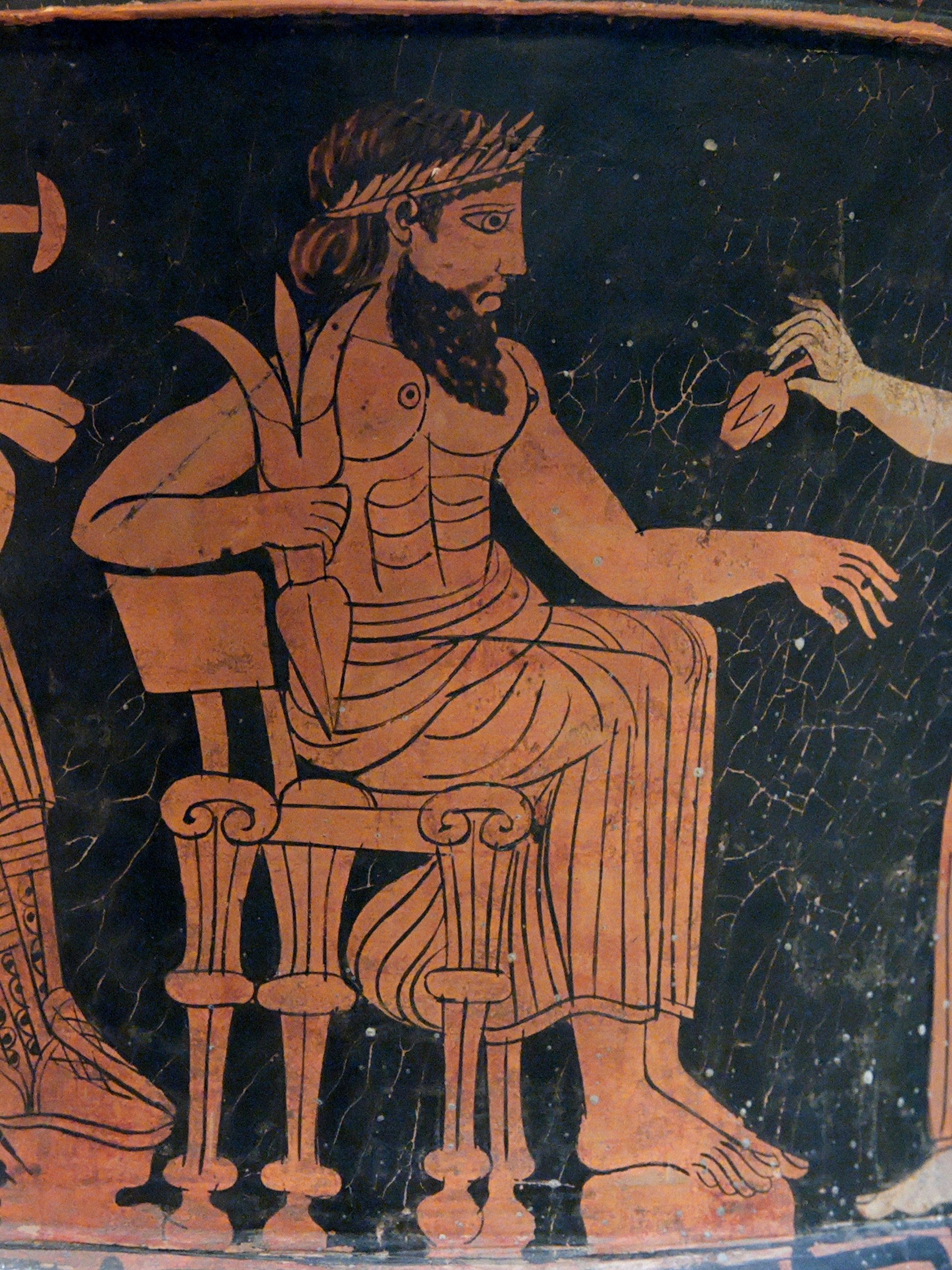 Vase painting of Apollo, Zeus, Hera