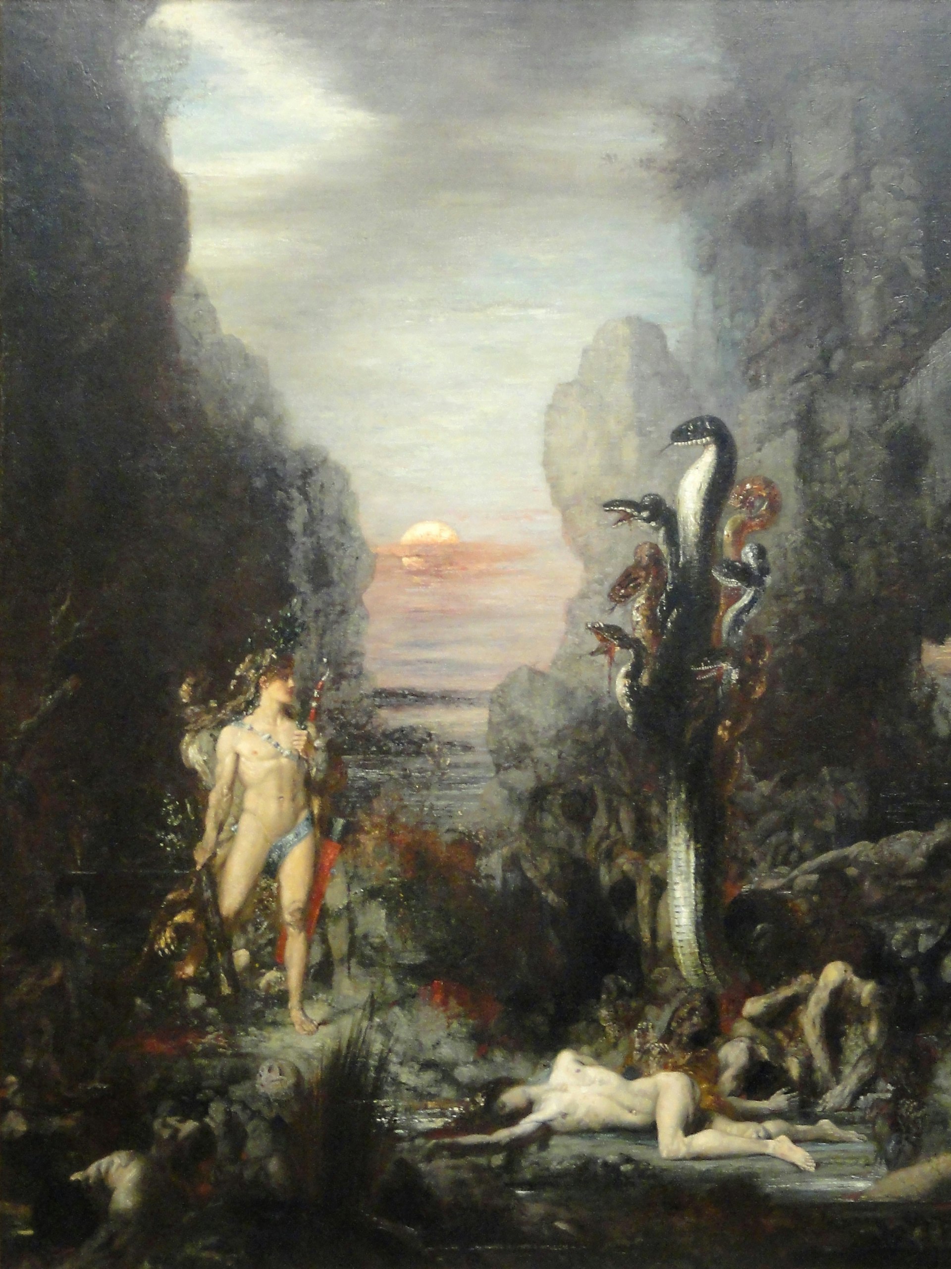 Hercules and the Lernaean Hydra by Gustav Moreau (1875-1876)