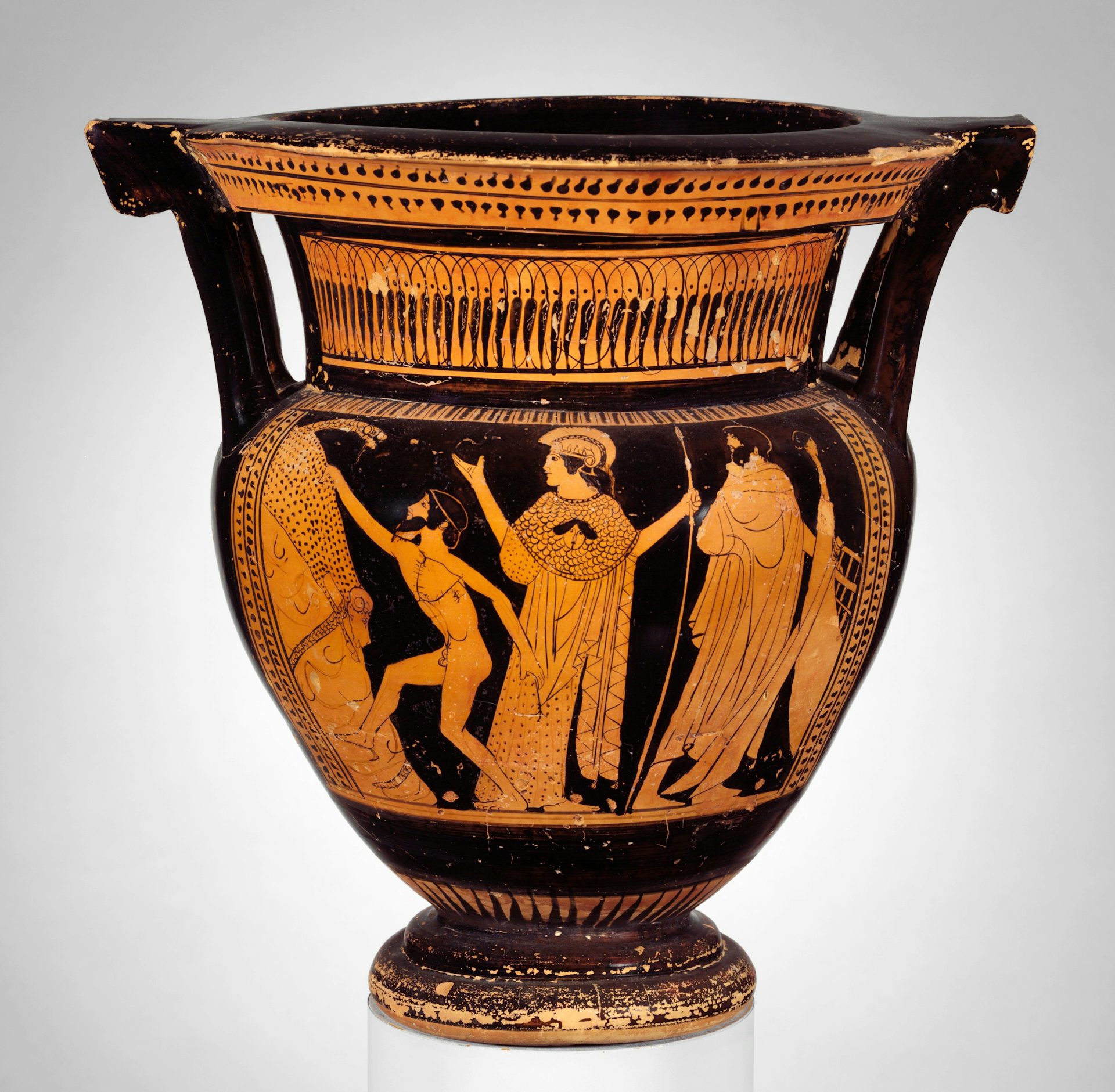 Terracotta column-krater showing Jason and the Golden Fleece