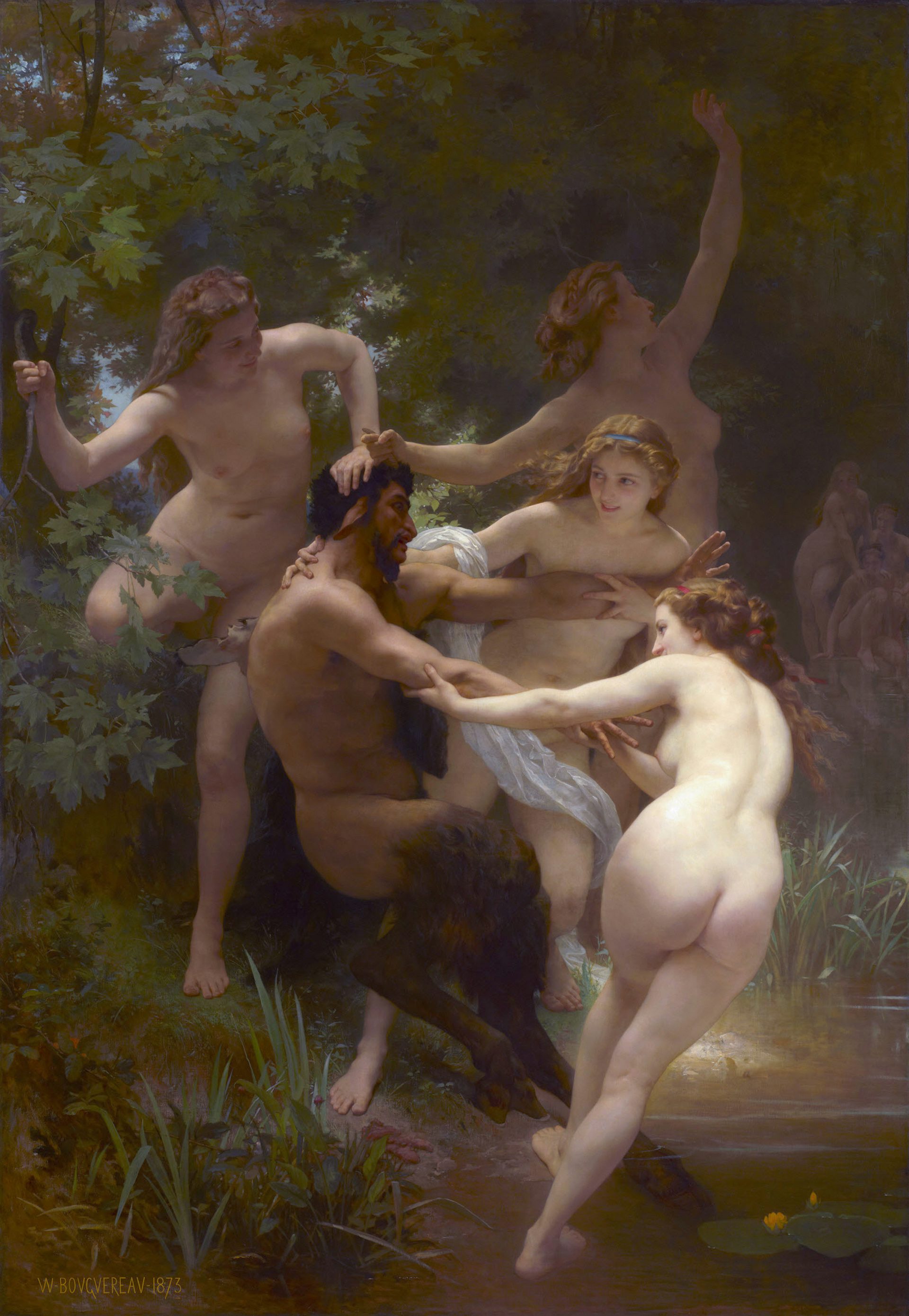 Nymphs and Satyr by William Adolphe Bouguereau, 1873, Sterling and Francine Clark Art Institute